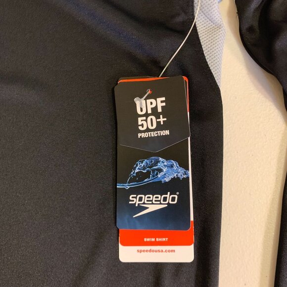 Speedo Mens Black UPF 50+ Long Sleeve Swim Shirt - Picture 4 of 10